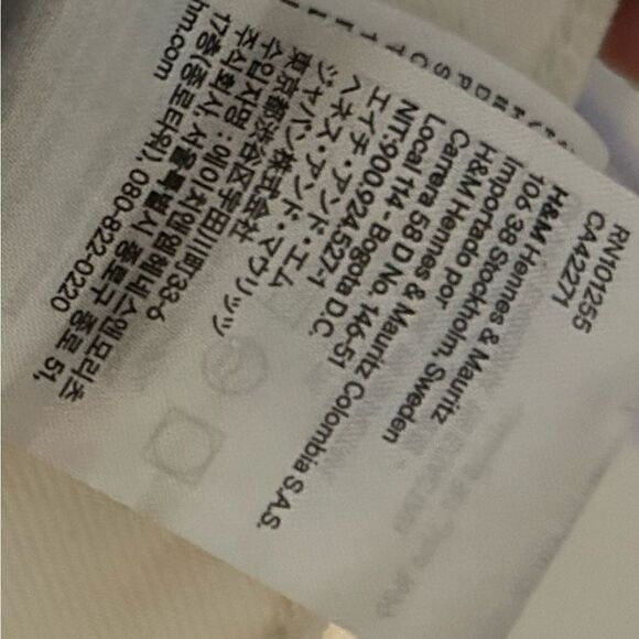 H&M Cream High Rise Raw Hem Straight Leg Jeans Size 2 - Picture 4 of 9